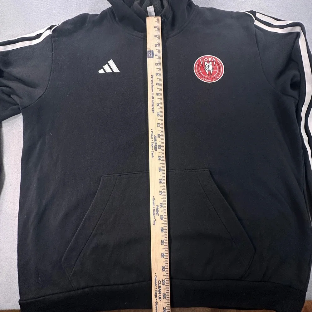Adidas Mens Copa Futbol Club Soccer Hoodie Black Pullover XL Three Stripe Logo